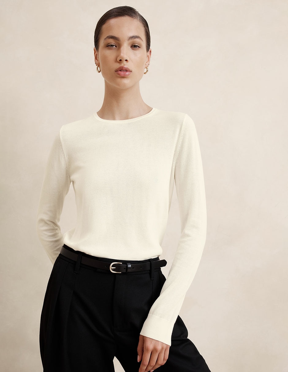 Suéter cuello redondo para mujer