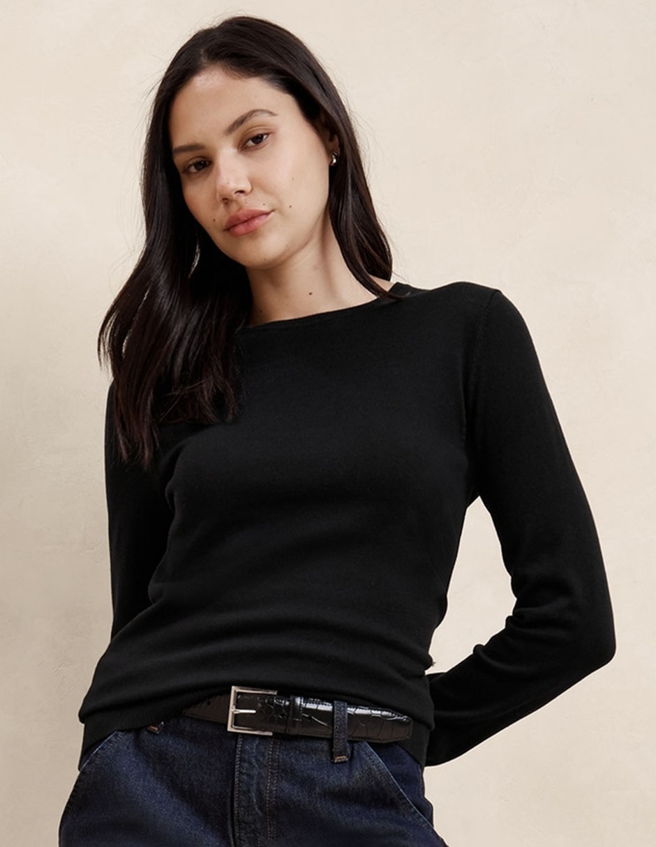 Suéter cuello redondo para mujer
