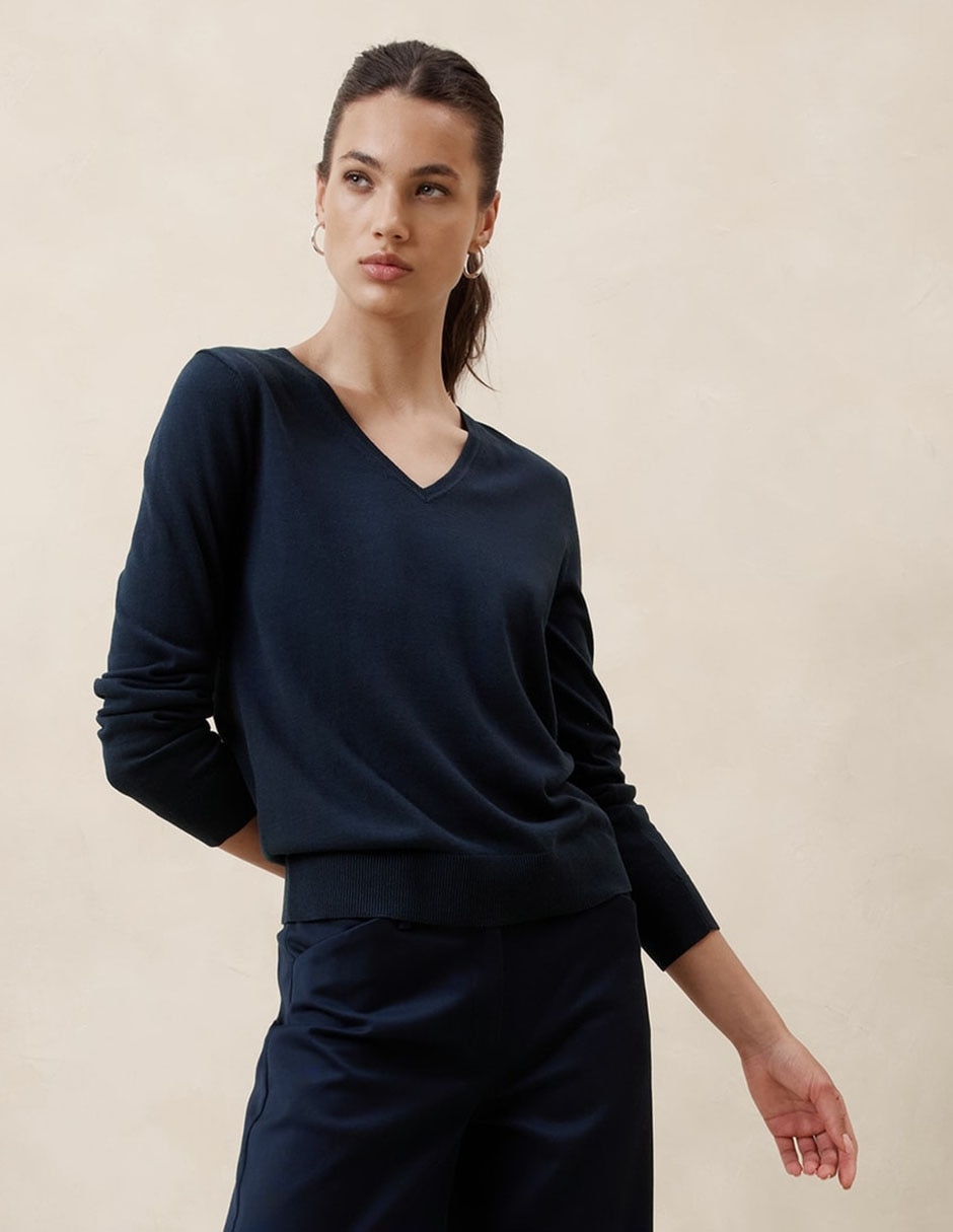 Suéter cuello v para mujer