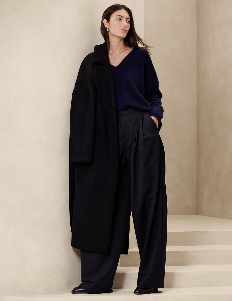 Pantalón de vestir wide leg para mujer