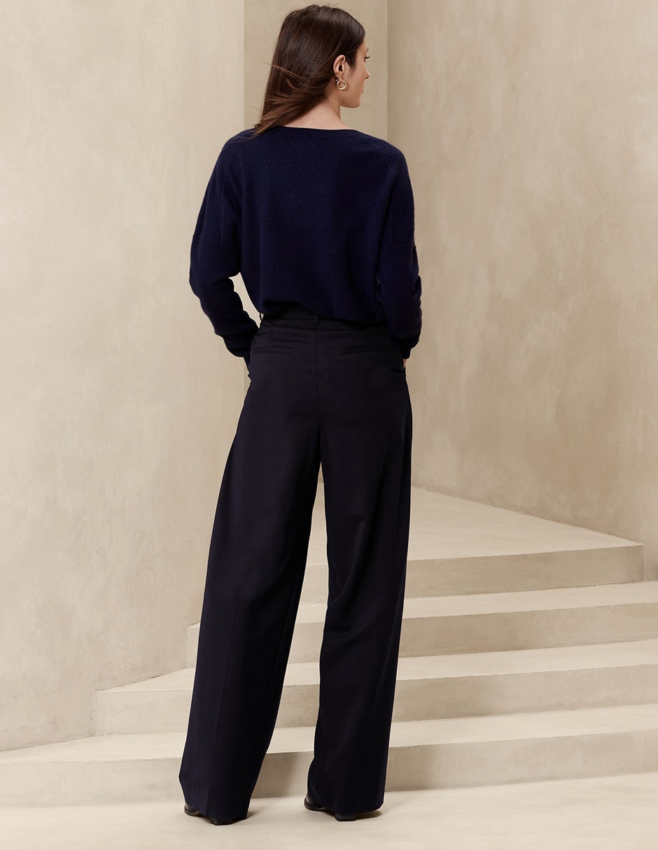 Pantalón de vestir wide leg para mujer