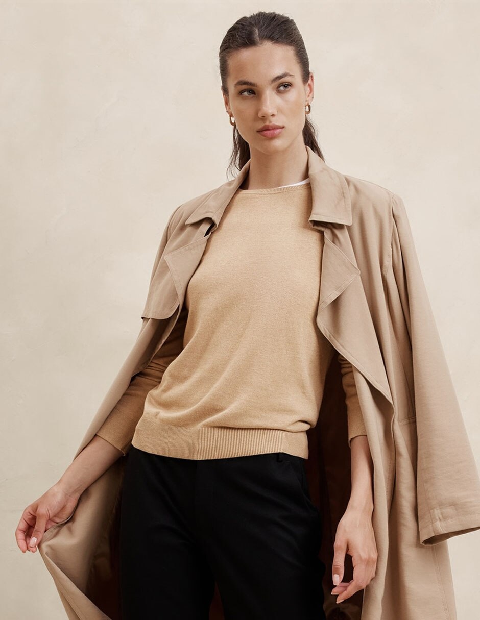 Suéter cuello redondo para mujer