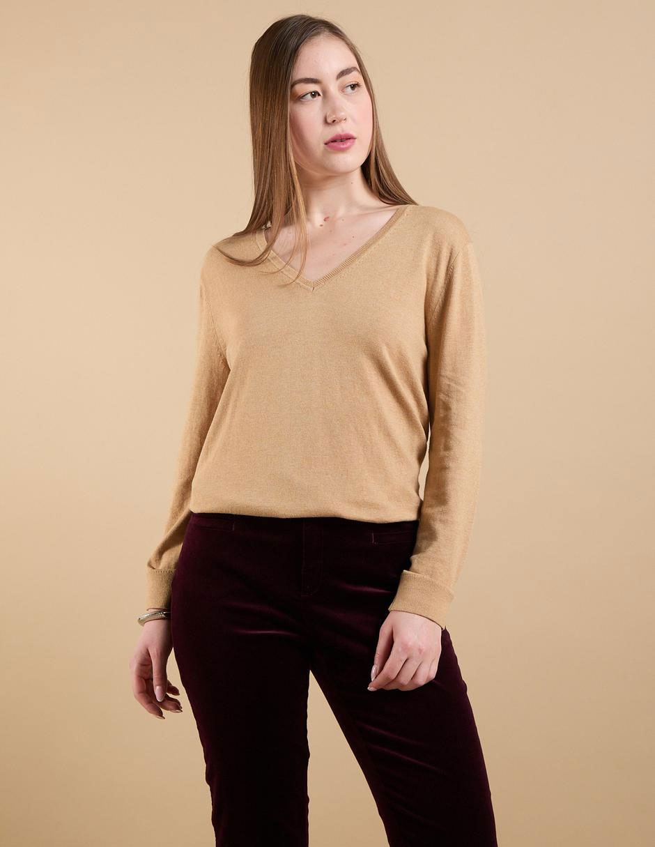 Suéter cuello v para mujer