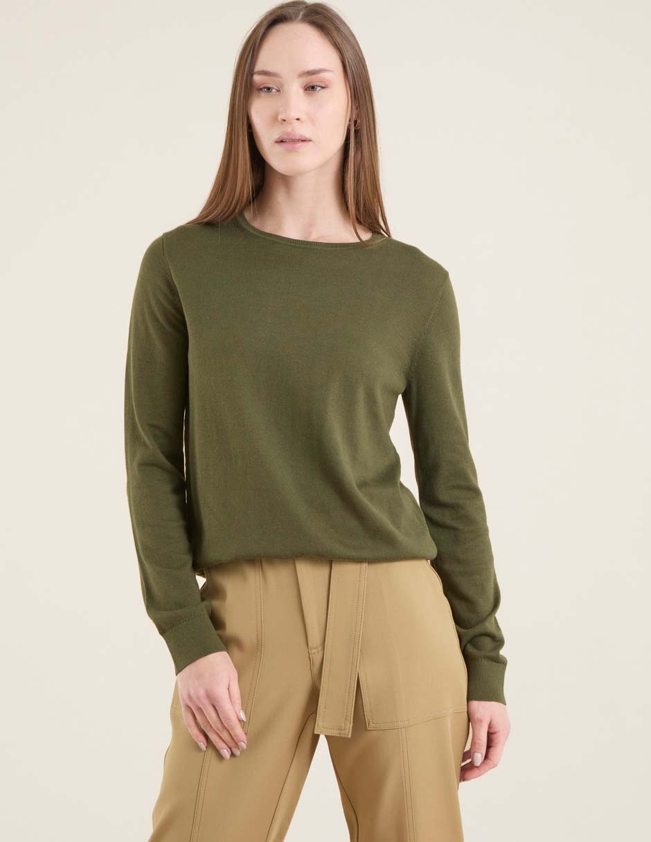 Suéter cuello redondo para mujer 1