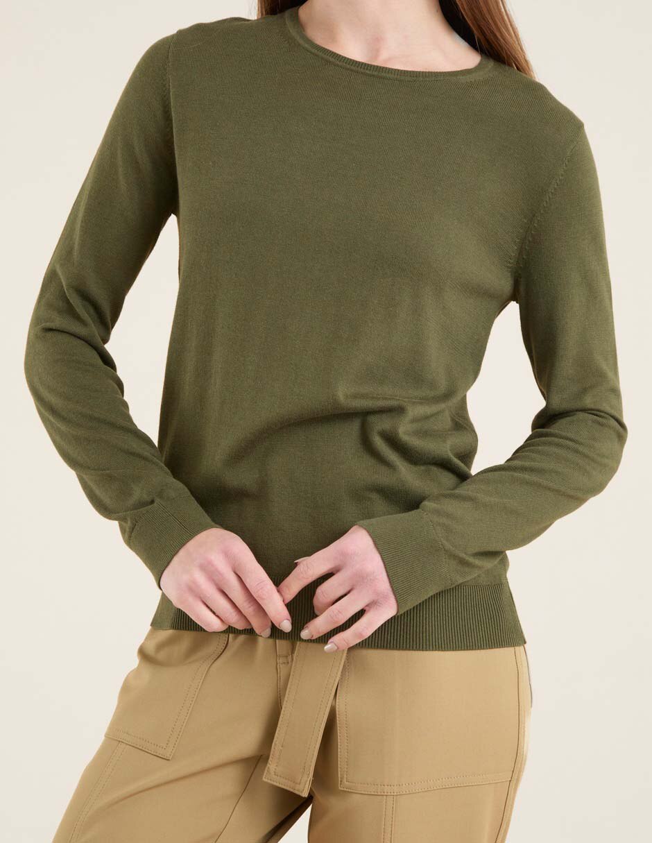 Suéter cuello redondo para mujer 2