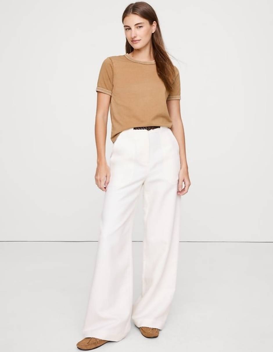 Playera manga corta cuello redondo para mujer