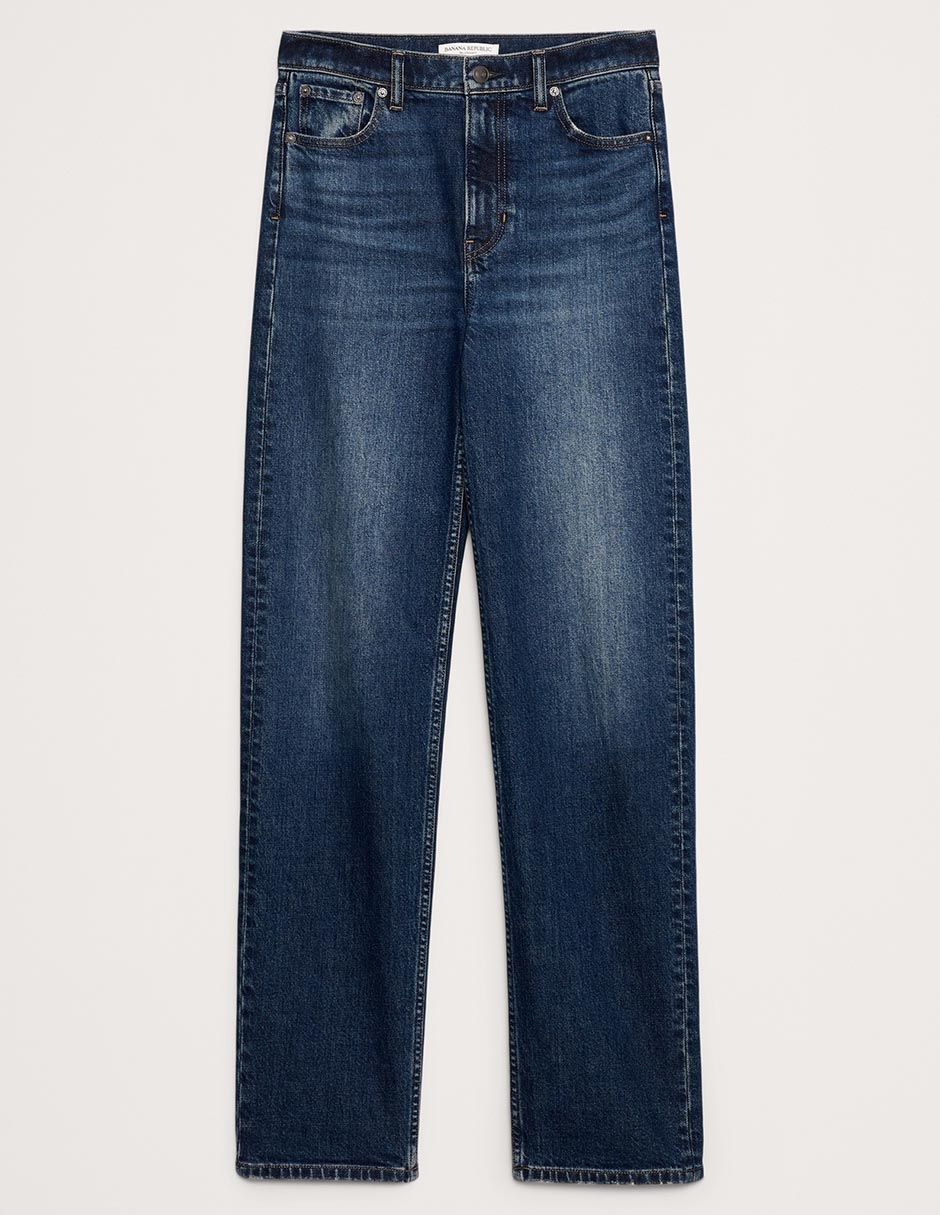 Jeans straight cintura alta para mujer