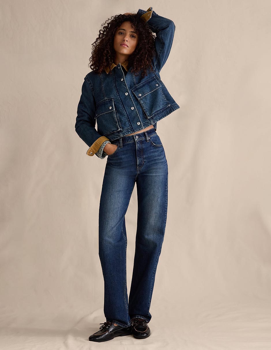 Jeans straight cintura alta para mujer Jeans straight cintura alta para mujer