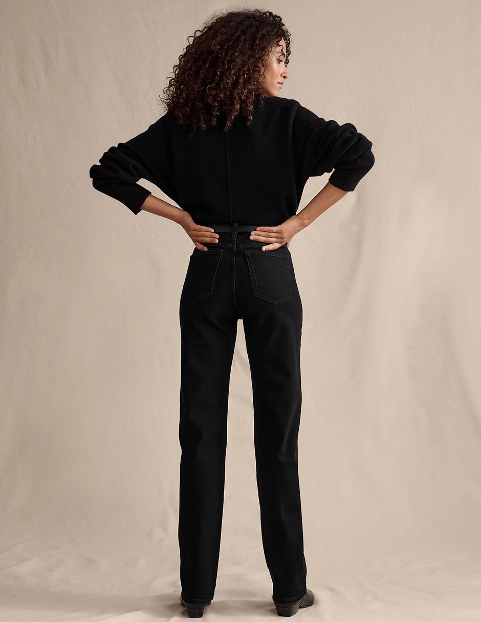 Jeans straight cintura alta para mujer 4
