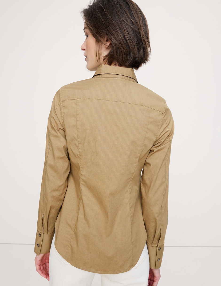 Camisa de algodón manga larga para mujer