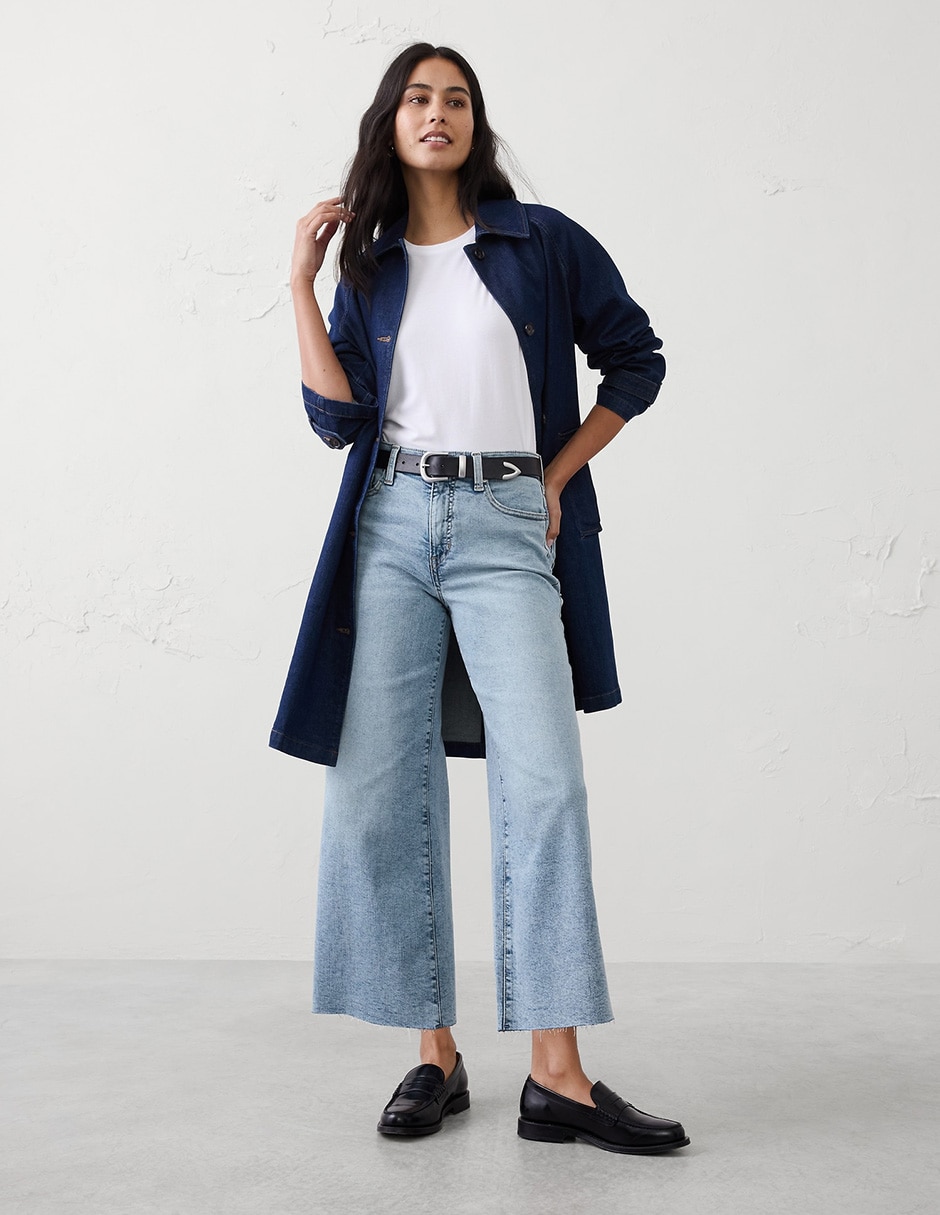 Jeans relaxed wide leg cintura media para mujer Jeans relaxed wide leg cintura media para mujer