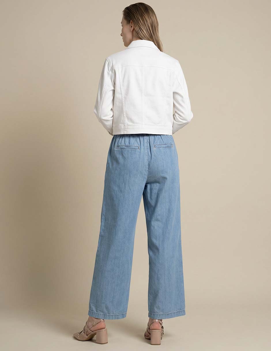 Jeans relaxed straight cintura media para mujer 2