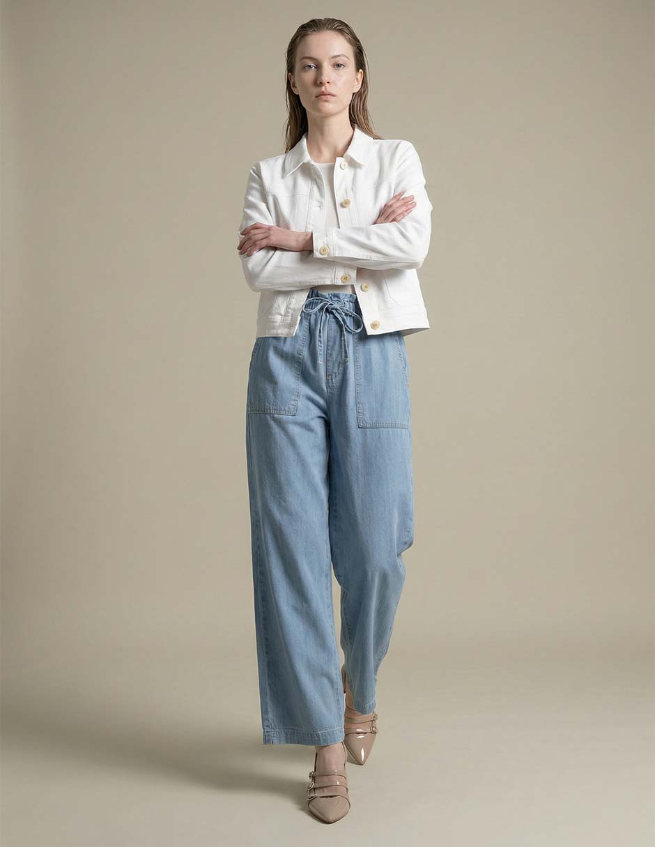 Jeans relaxed straight cintura media para mujer 3