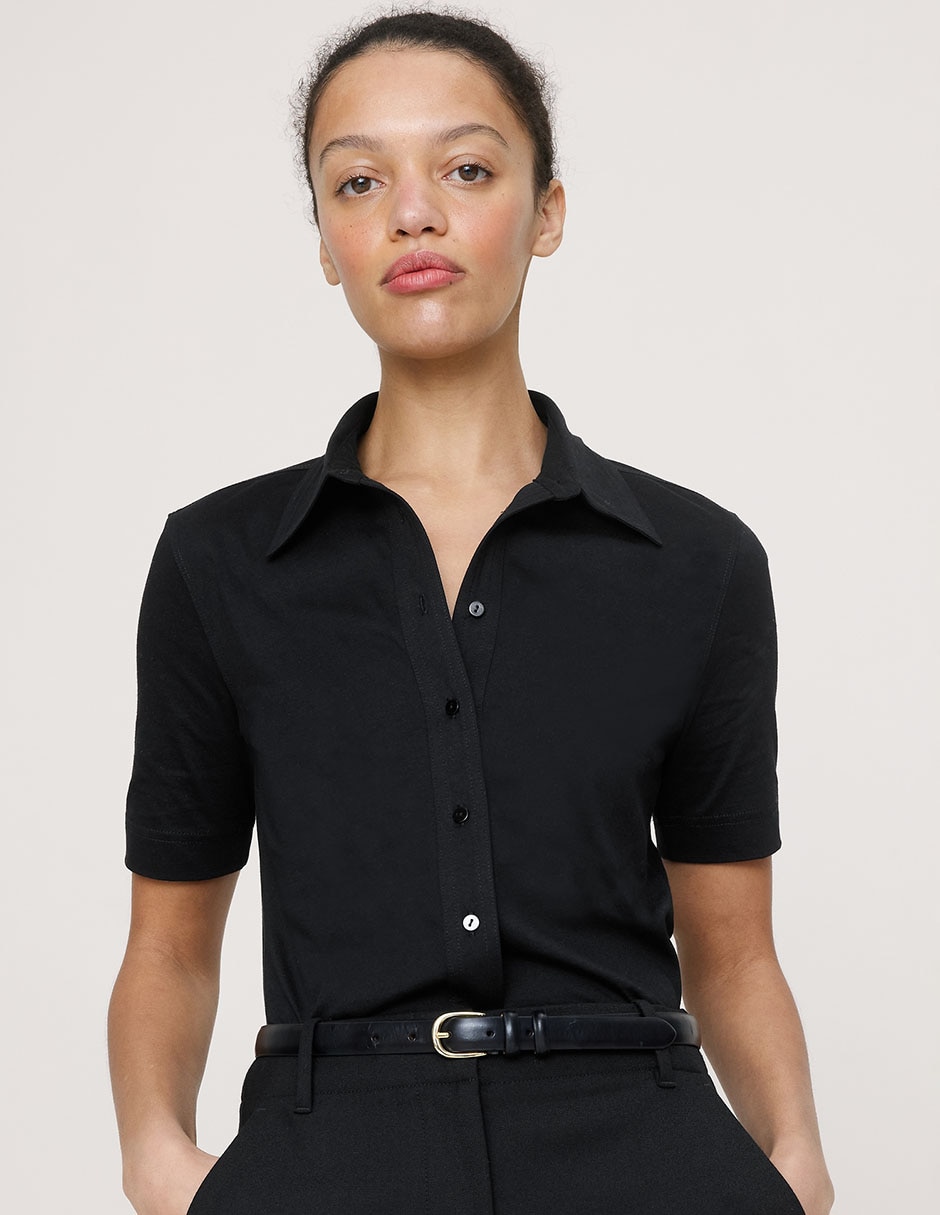 Camisa de algodón manga corta para mujer Camisa de algodón manga corta para mujer