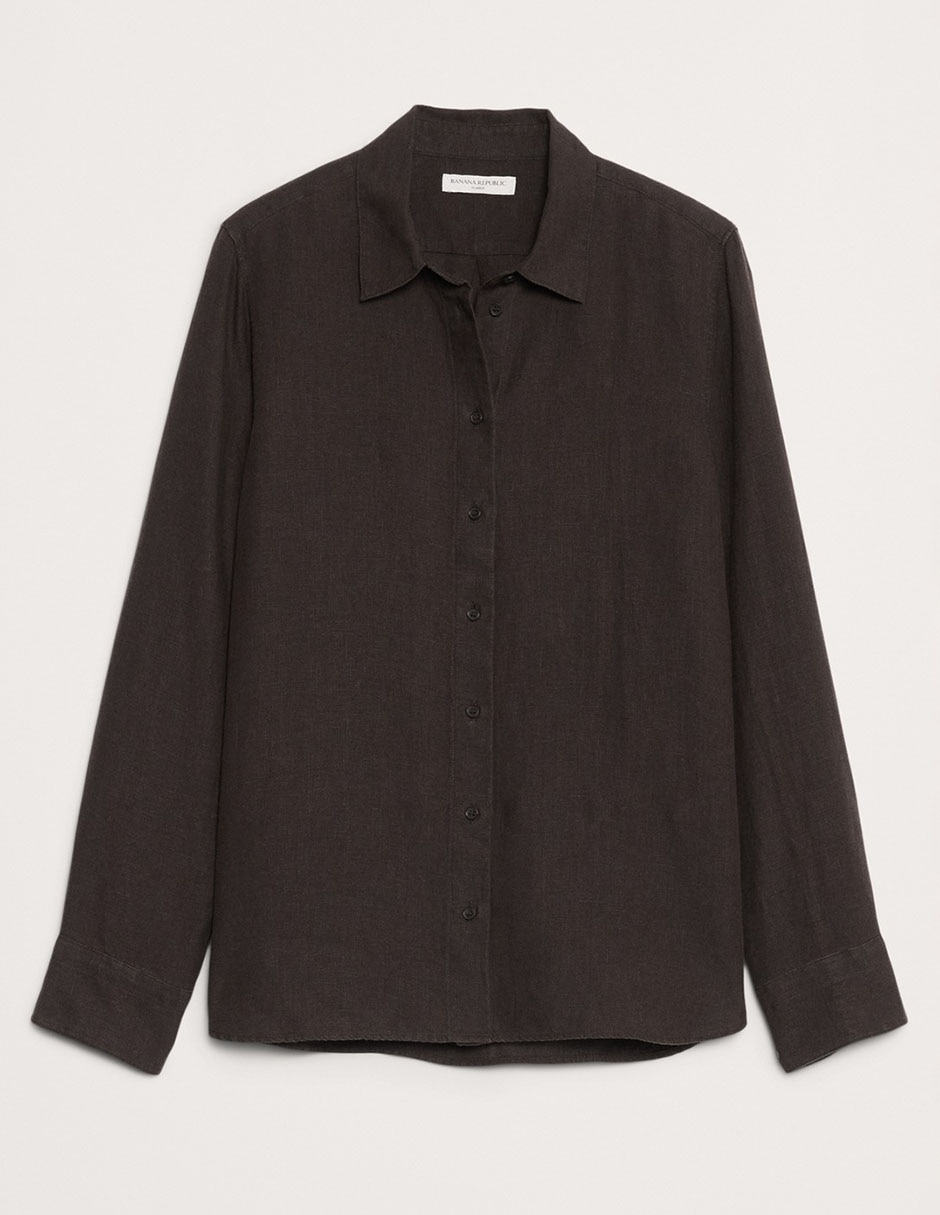 Camisa de lino manga larga para mujer 4