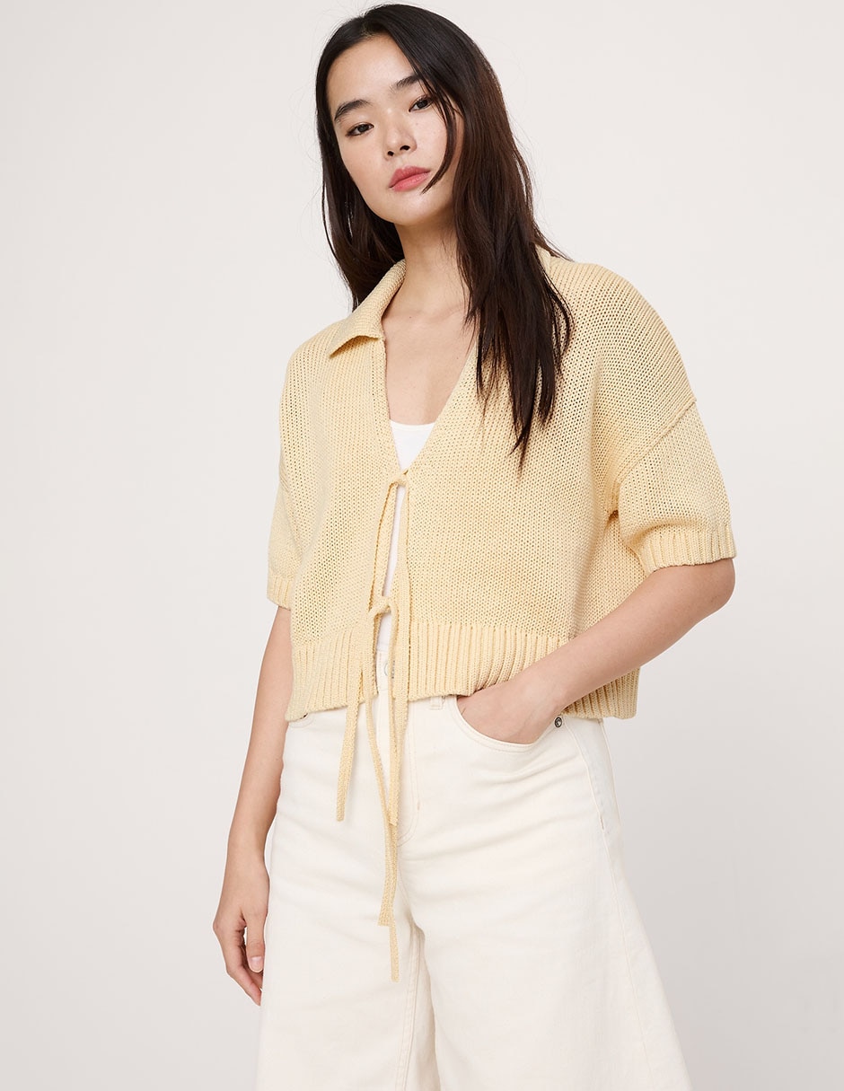 Suéter cuello camisero para mujer 2
