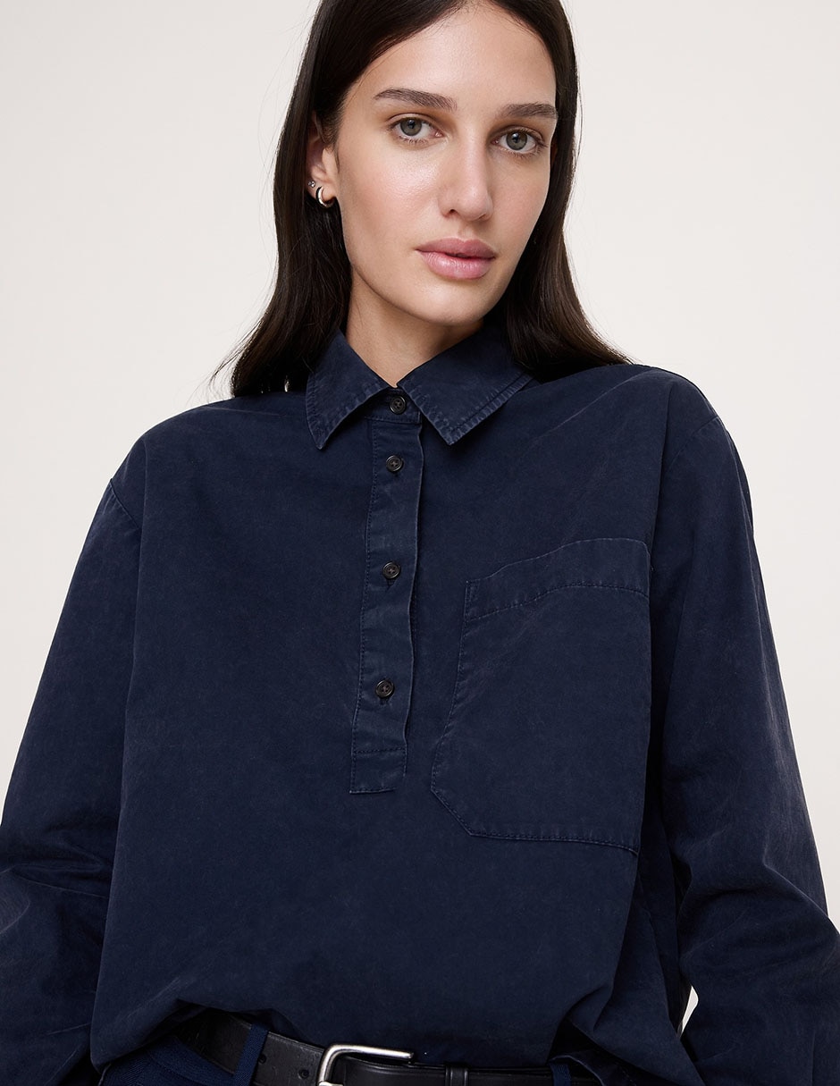 Camisa de algodón manga larga para mujer 3