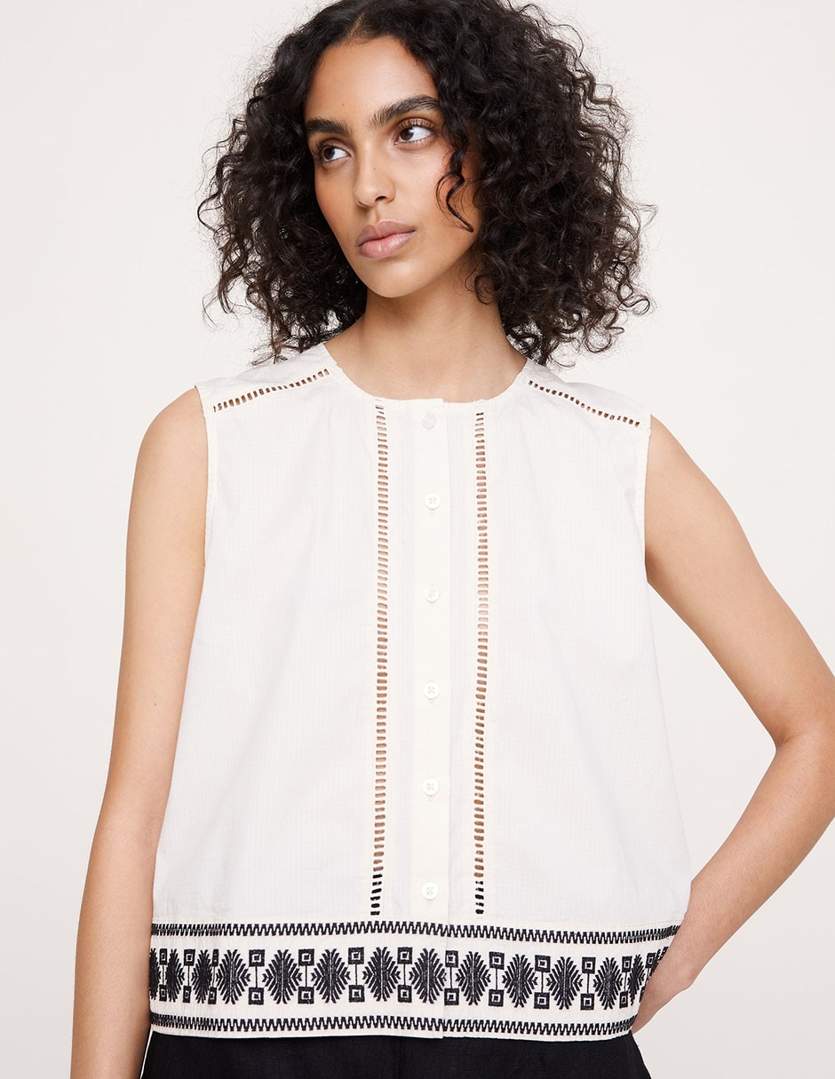 Blusa sin manga para mujer
