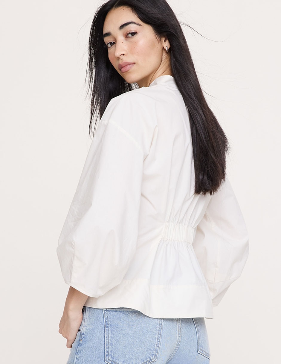 Blusa peplum manga larga para mujer 2