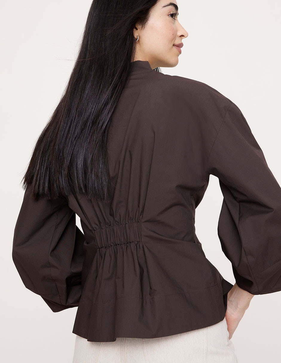 Blusa peplum manga larga para mujer 2