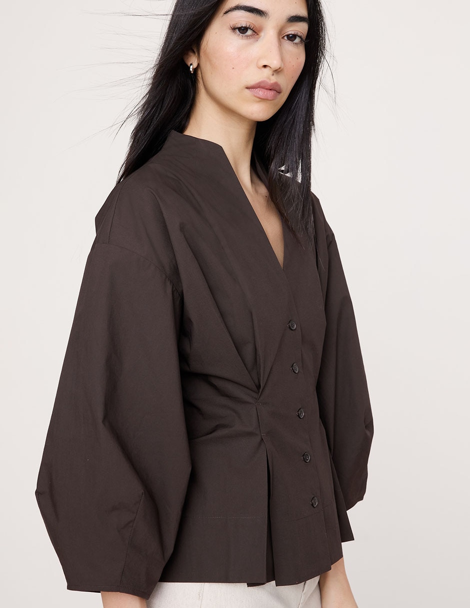 Blusa peplum manga larga para mujer 3