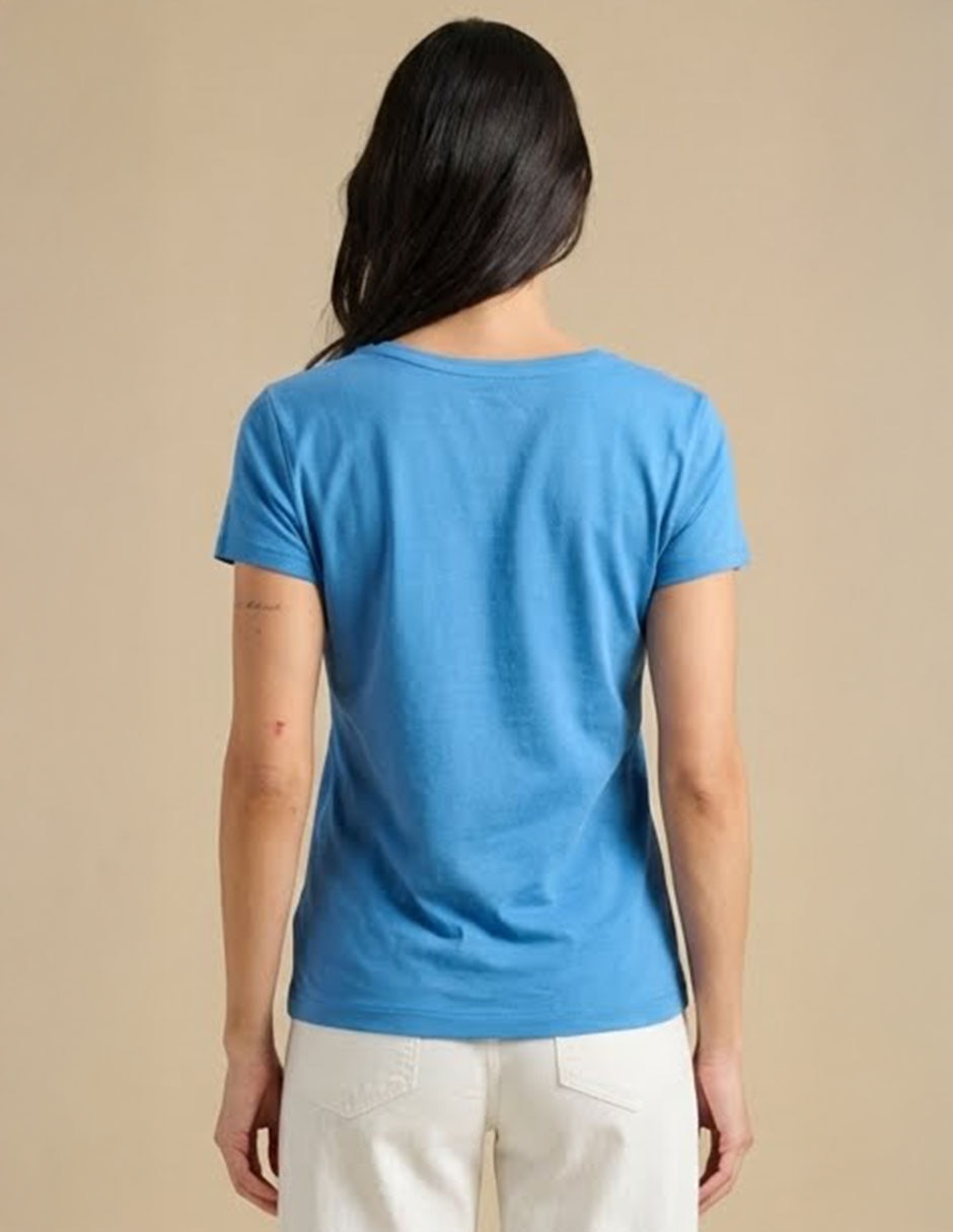 Playera manga corta cuello redondo para mujer