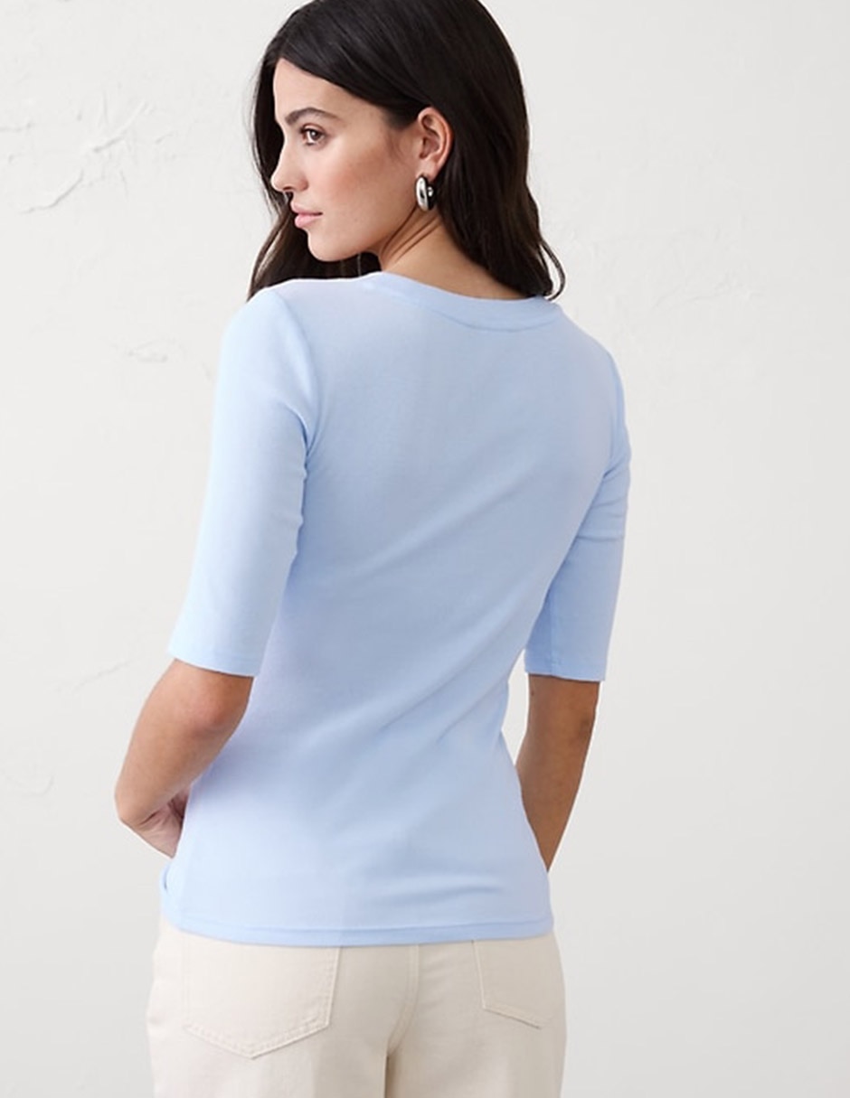 Playera manga corta cuello redondo para mujer 4
