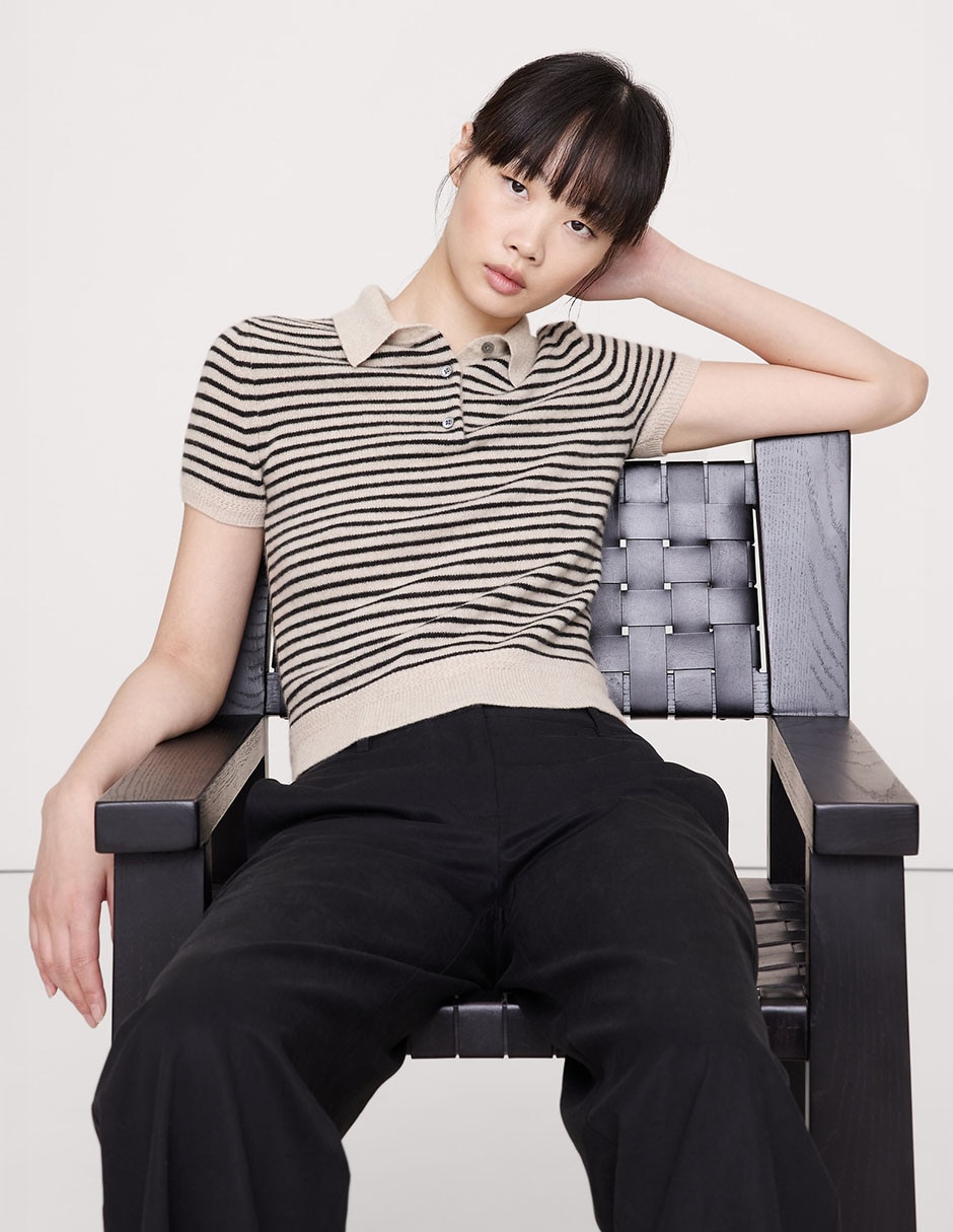 Suéter cuello polo para mujer