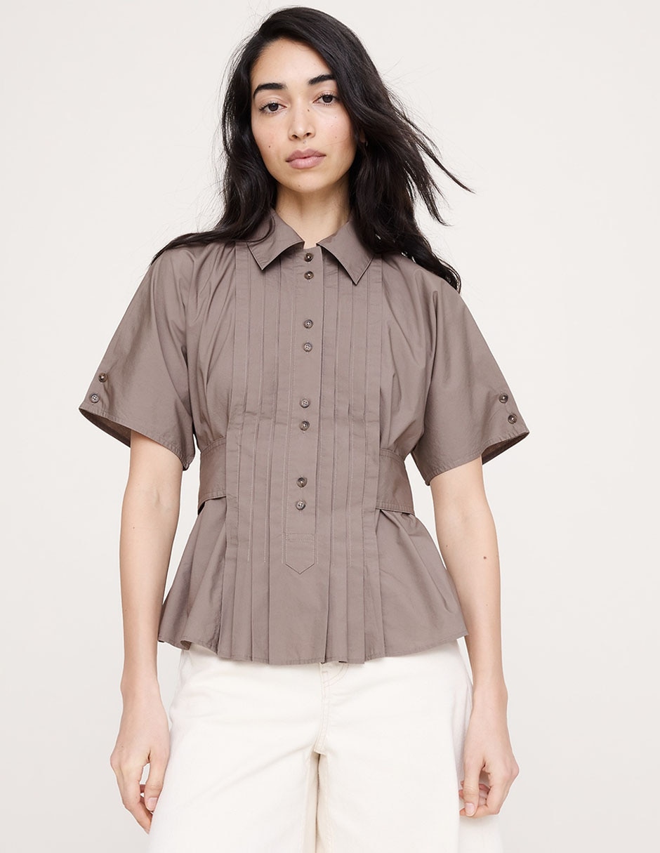Blusa camisera manga corta para mujer Blusa camisera manga corta para mujer