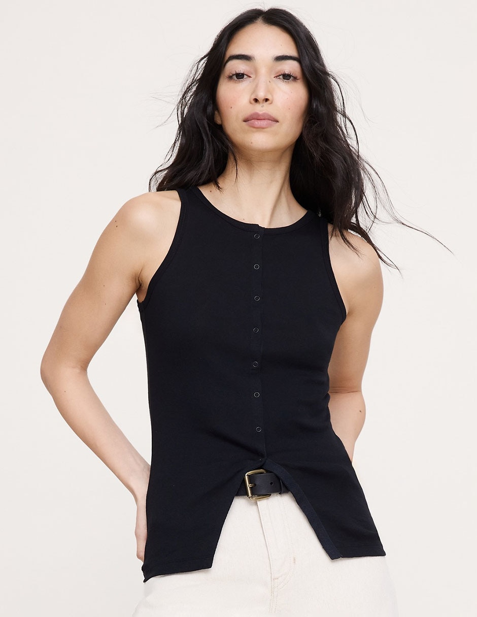 Playera tank cuello redondo para mujer