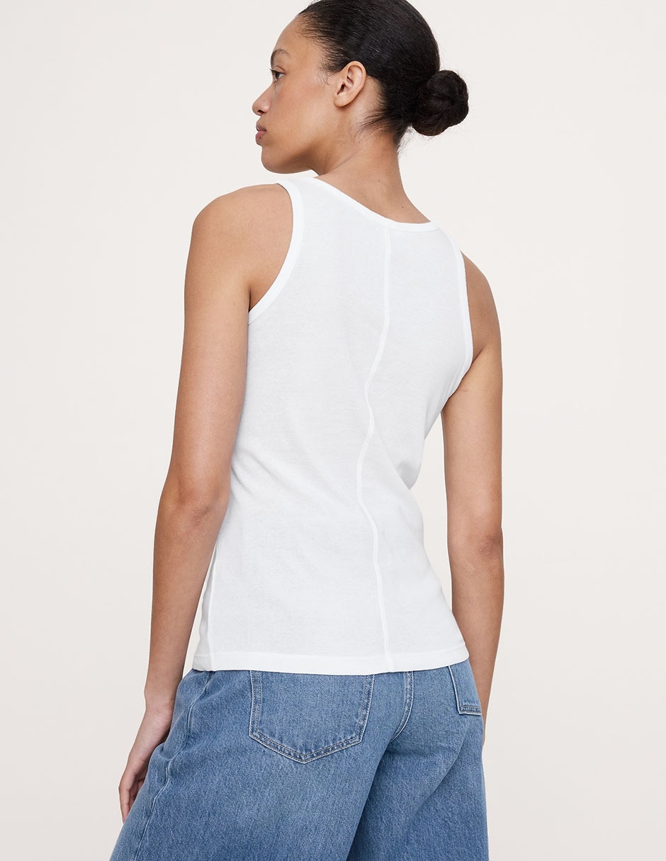 Playera tank cuello redondo para mujer