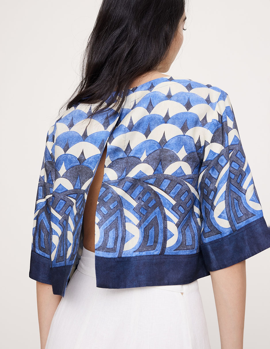 Blusa manga al codo para mujer