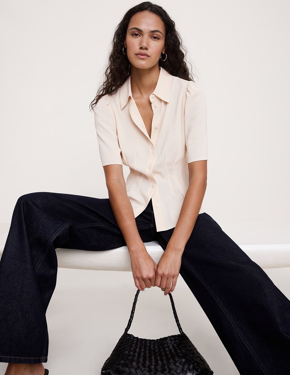 Camisa manga al codo para mujer