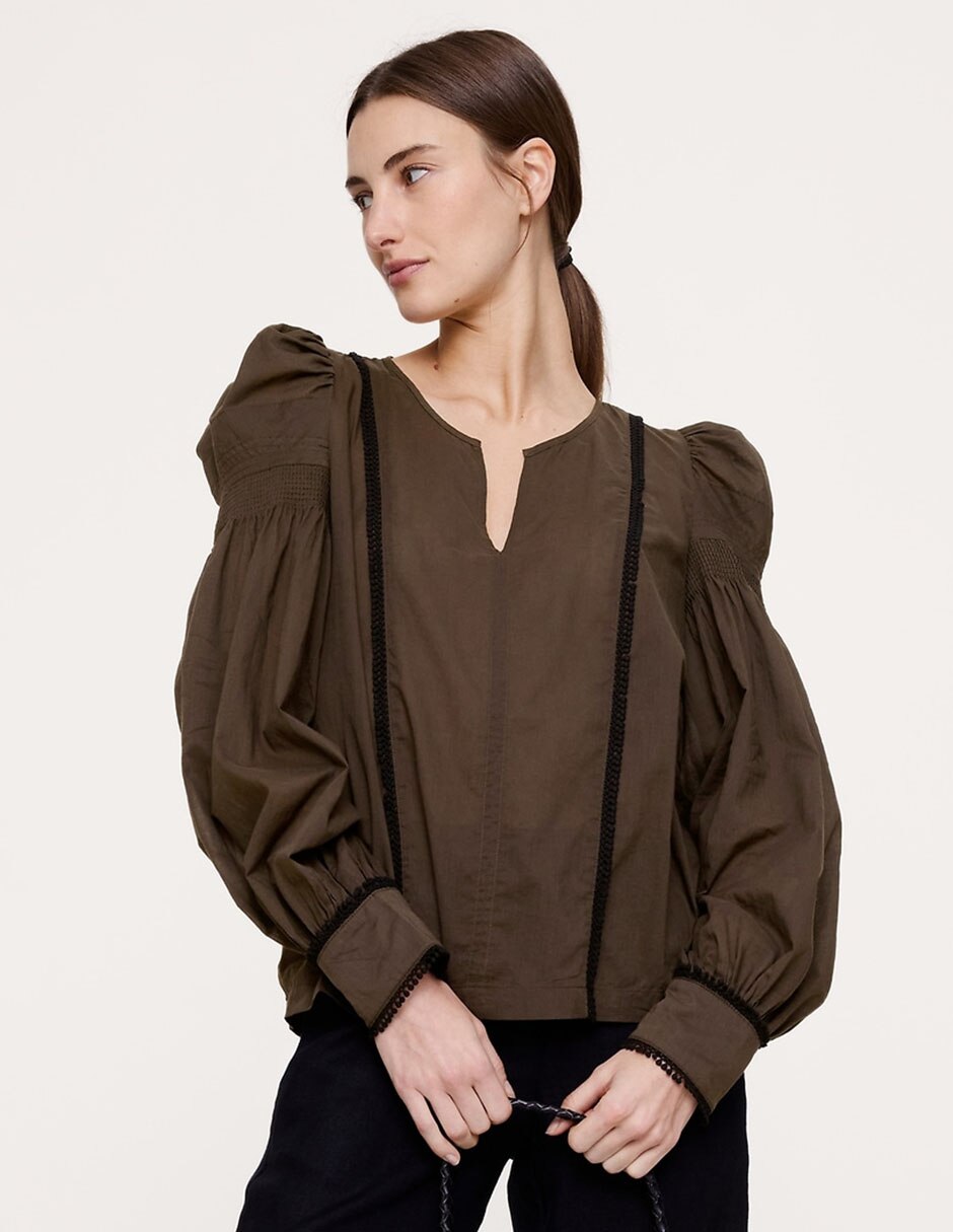Blusa manga larga para mujer