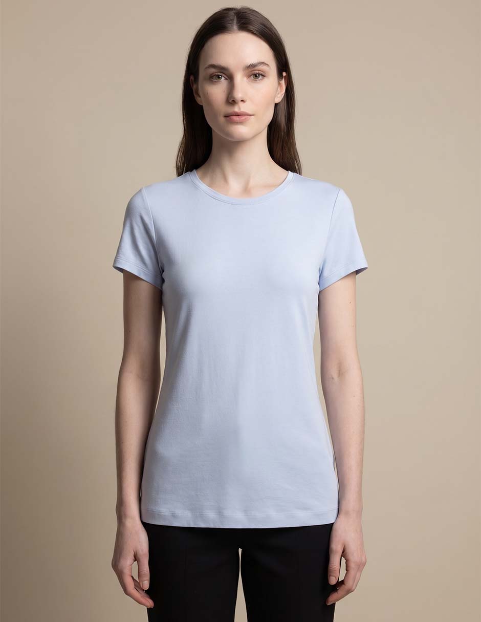 Playera manga corta cuello redondo para mujer