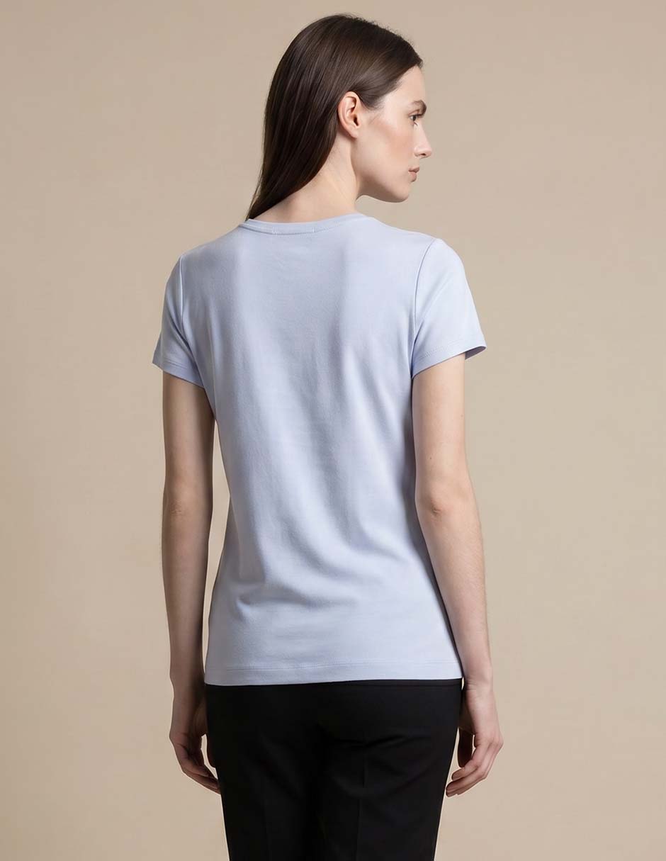 Playera manga corta cuello redondo para mujer 2