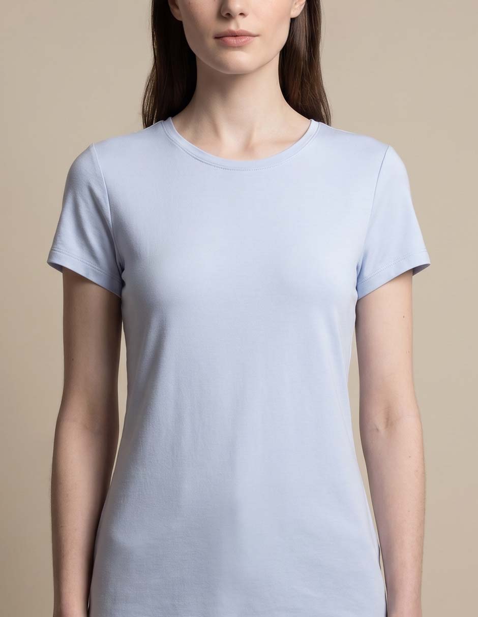 Playera manga corta cuello redondo para mujer 3