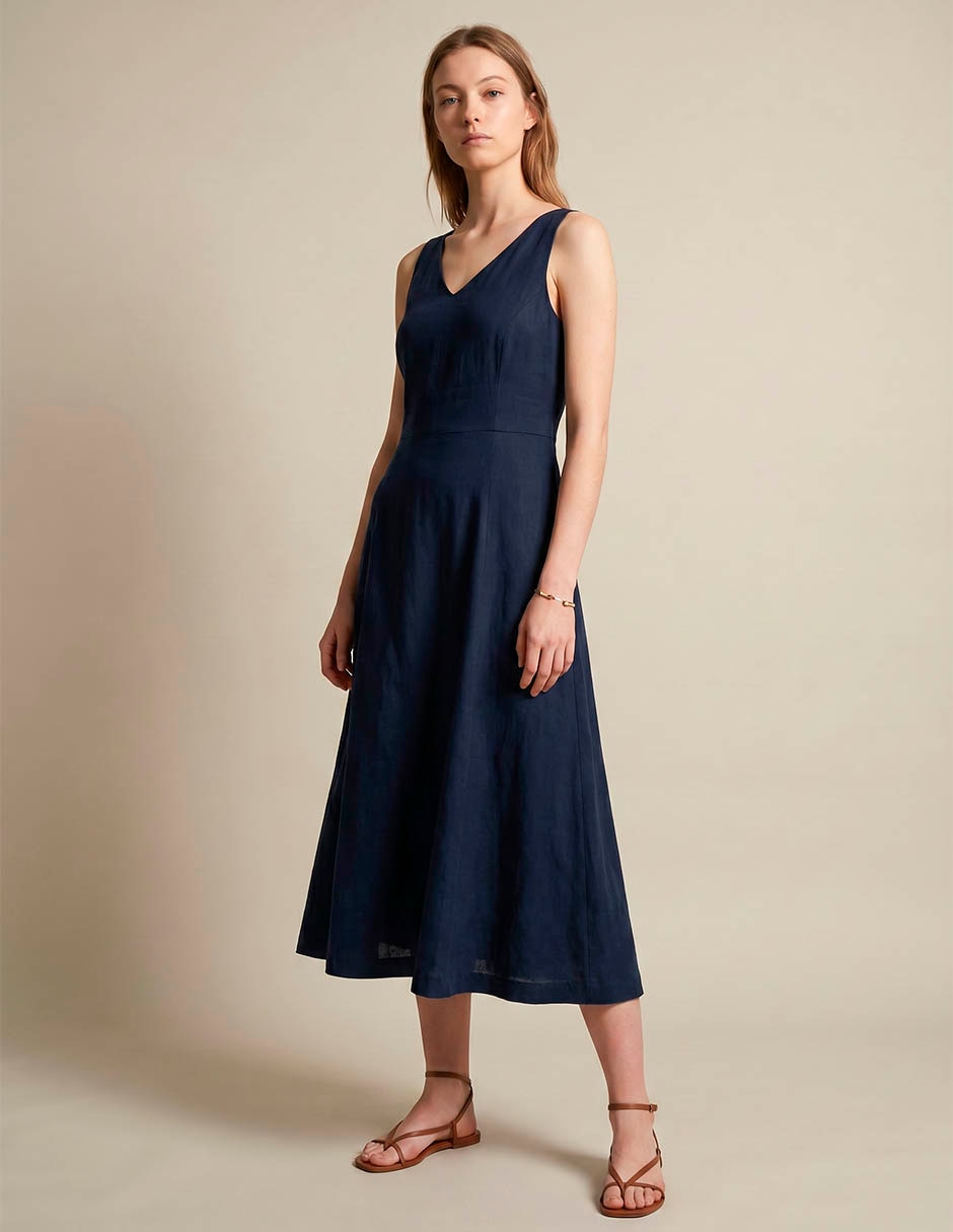 Vestido midi casual br factory para mujer