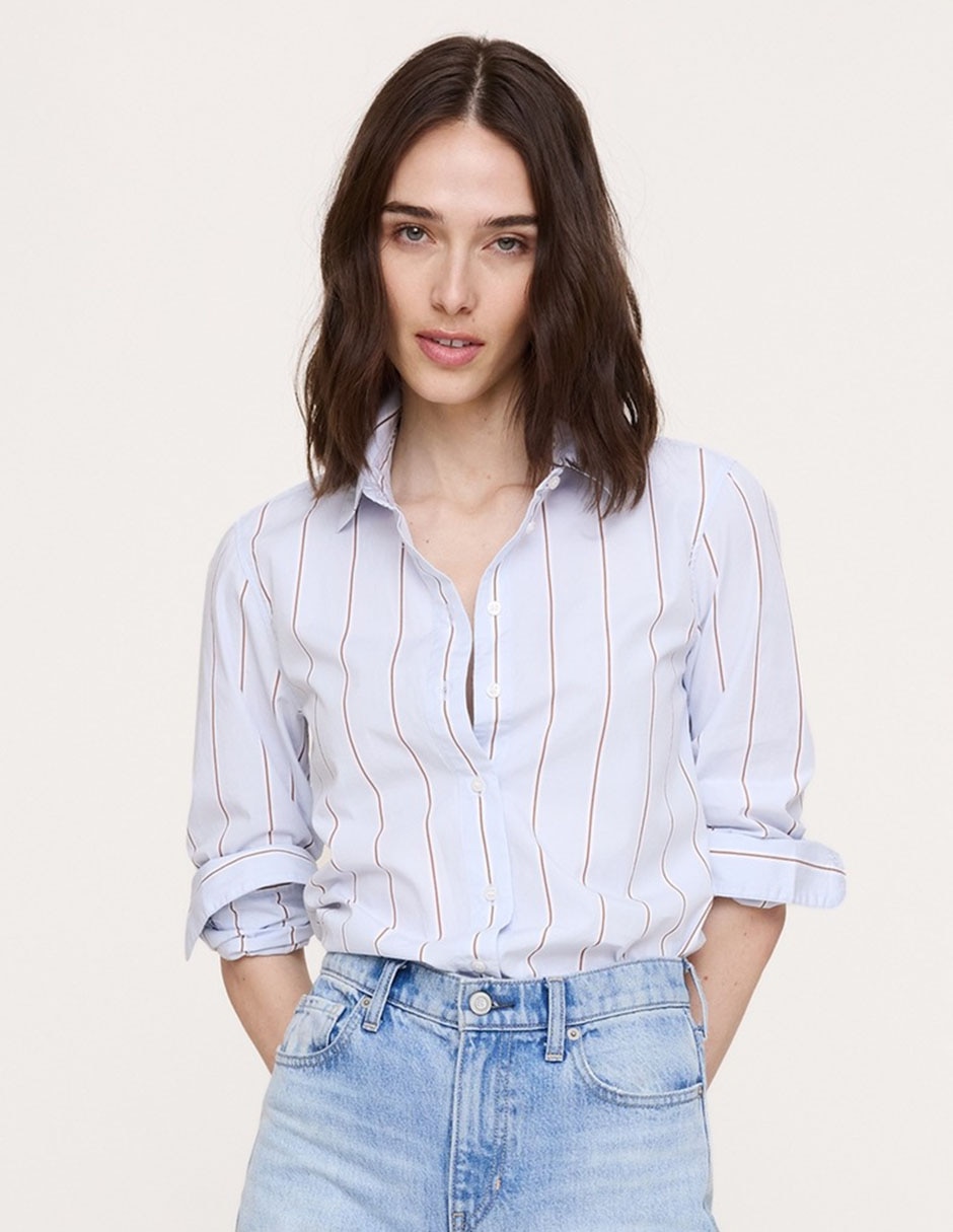 Camisa de algodón manga larga para mujer Camisa de algodón manga larga para mujer
