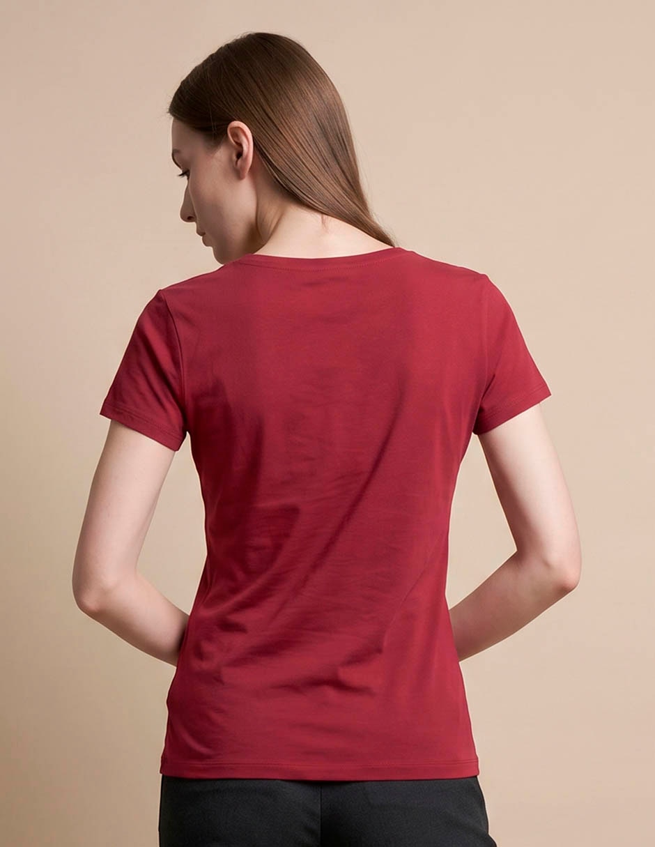 Playera manga corta cuello v para mujer 4
