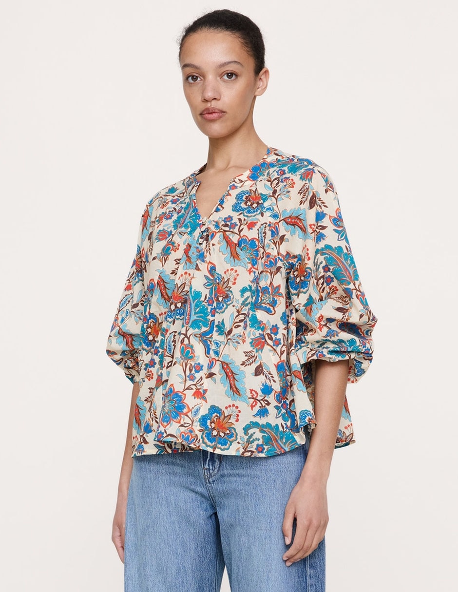 Blusa manga larga para mujer