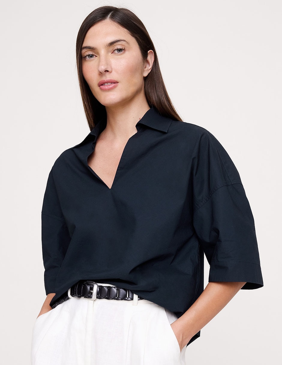 Blusa manga al codo para mujer