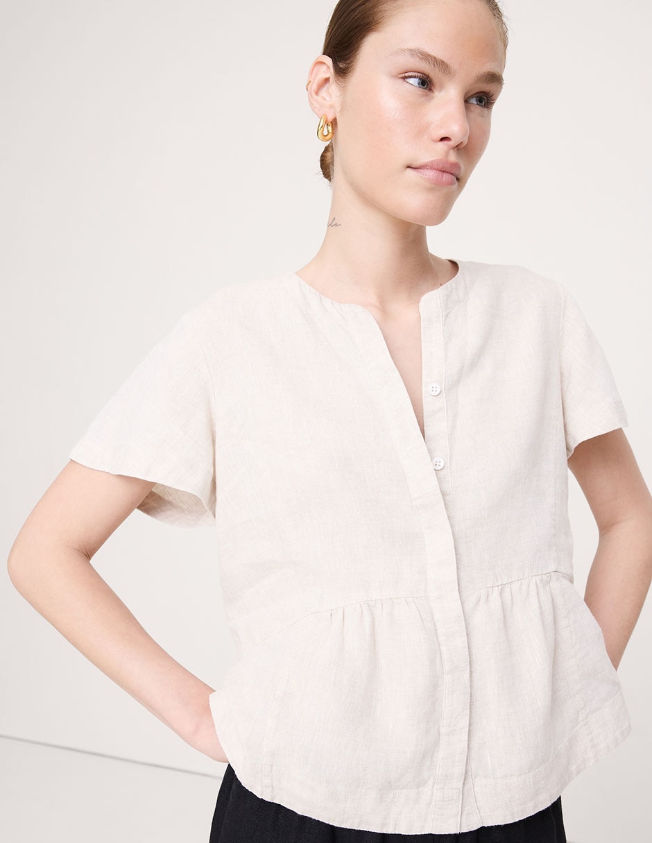 Blusa manga corta para mujer