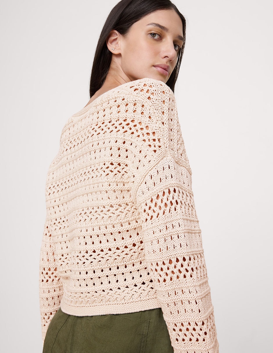 Suéter cuello V para mujer