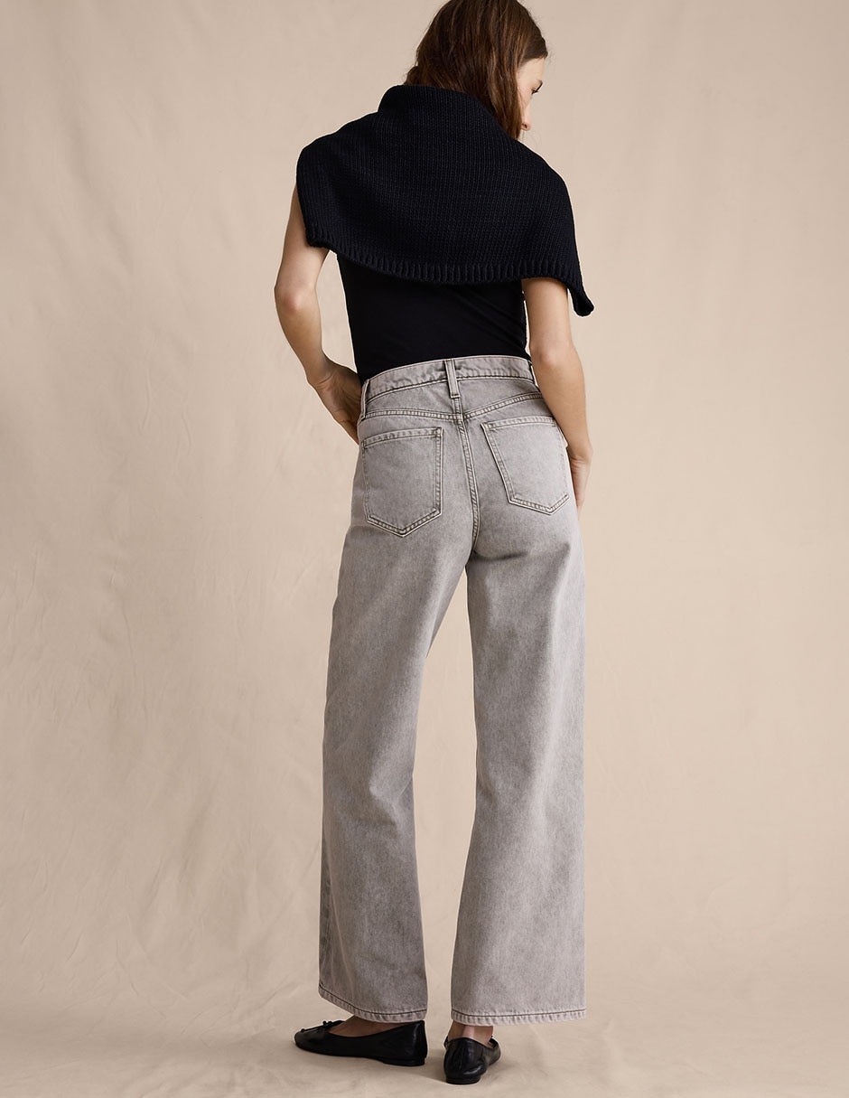 Jeans relaxed wide leg corte cintura para mujer