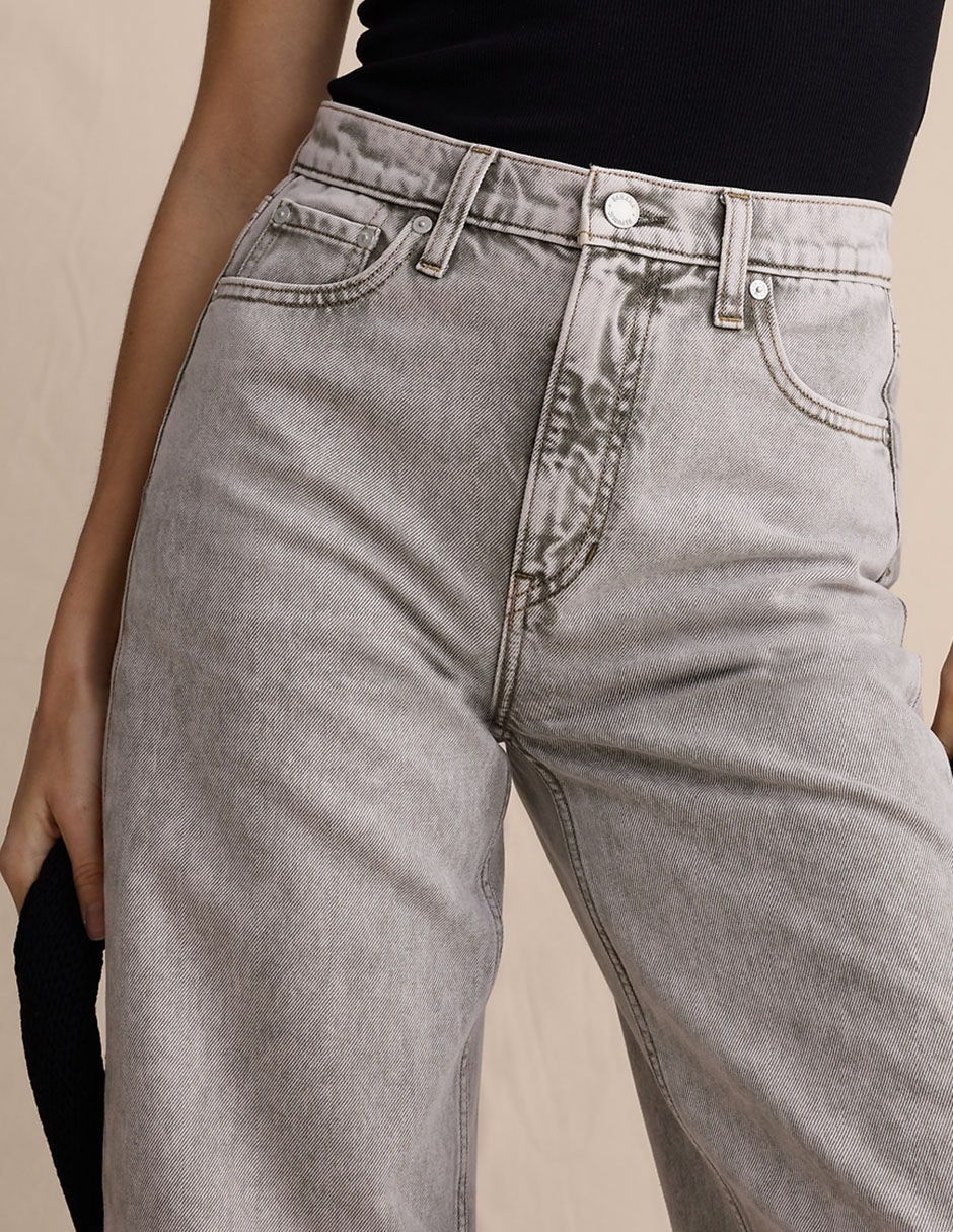 Jeans relaxed wide leg corte cintura para mujer