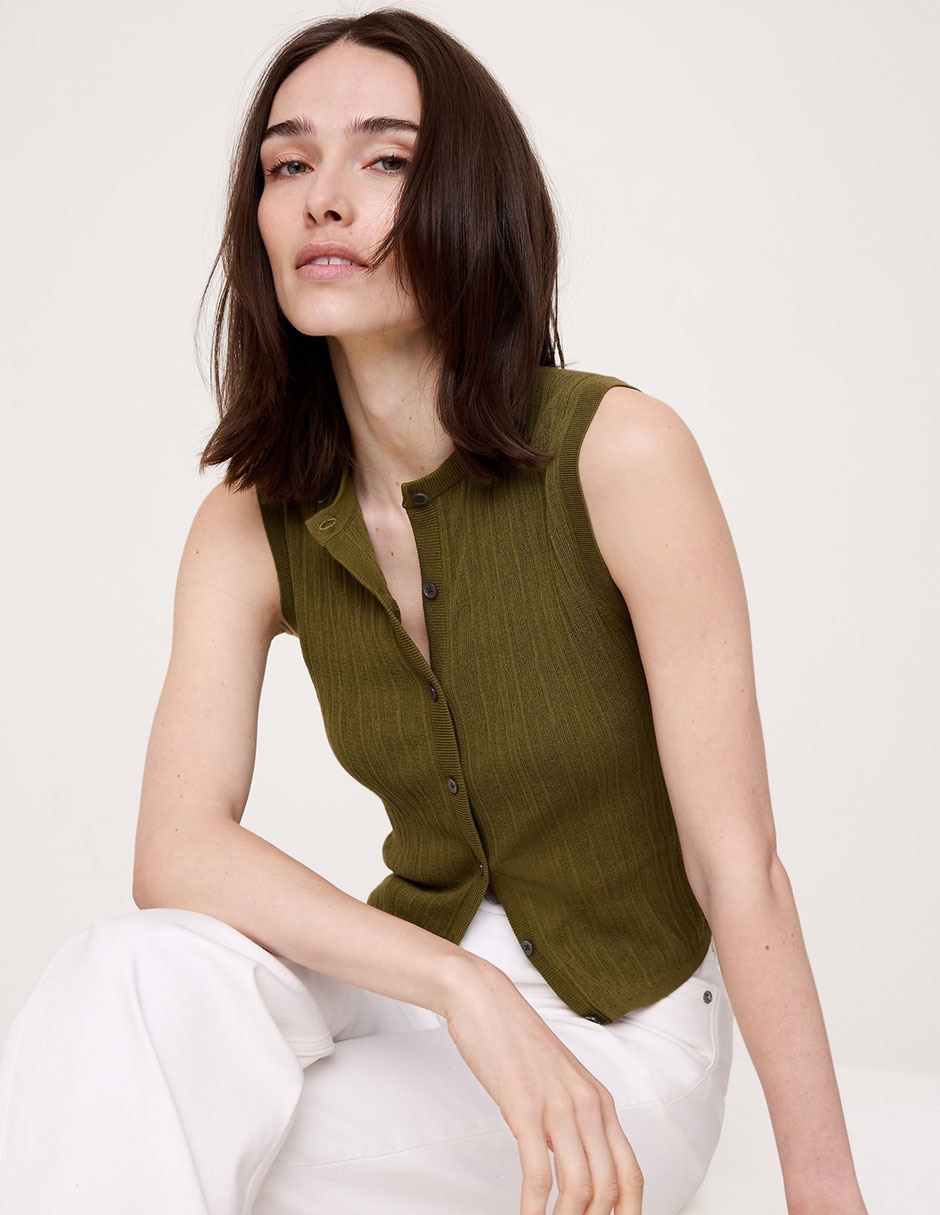 Blusa sin manga para mujer