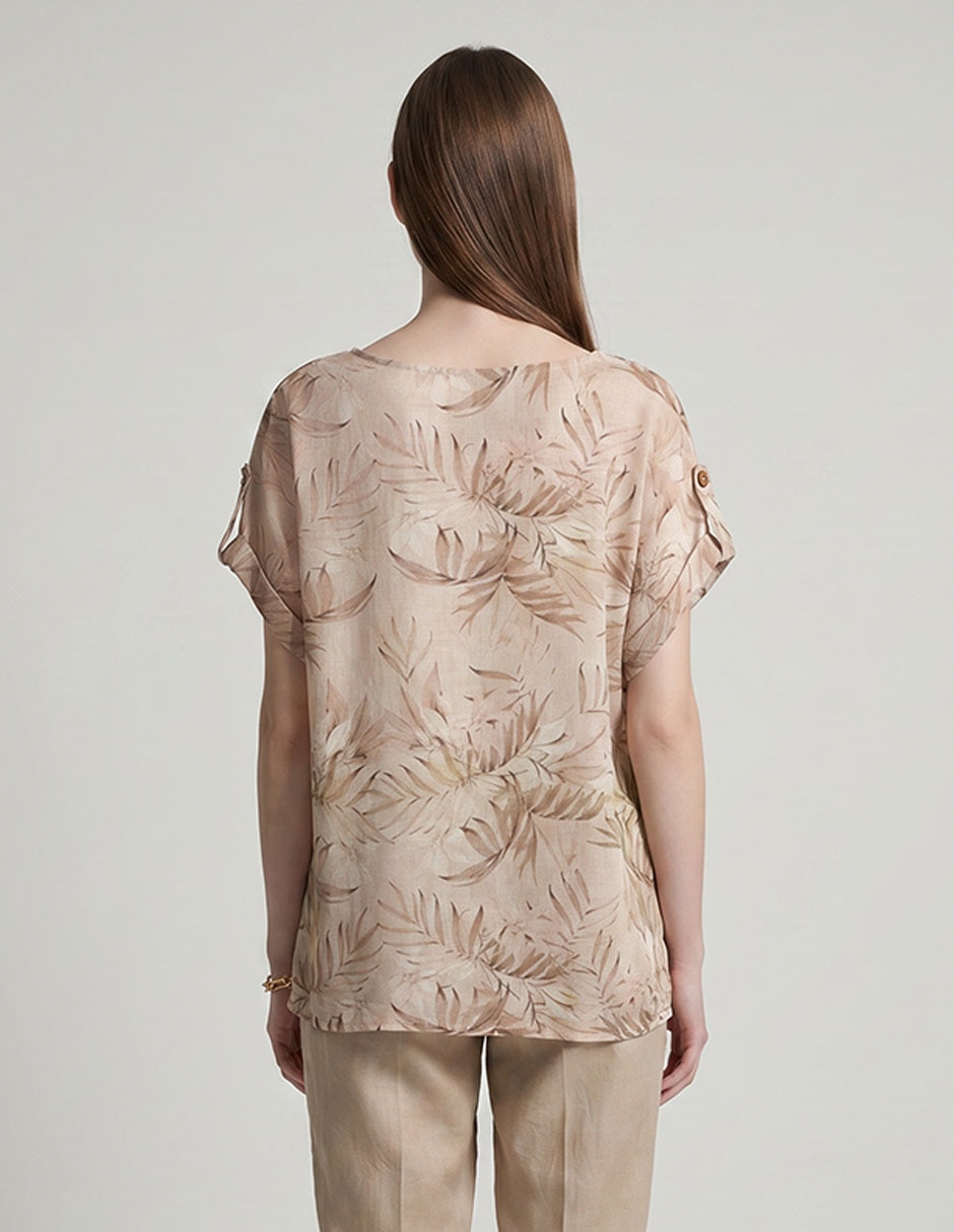 Playera manga corta Punt Roma cuello redondo para mujer
