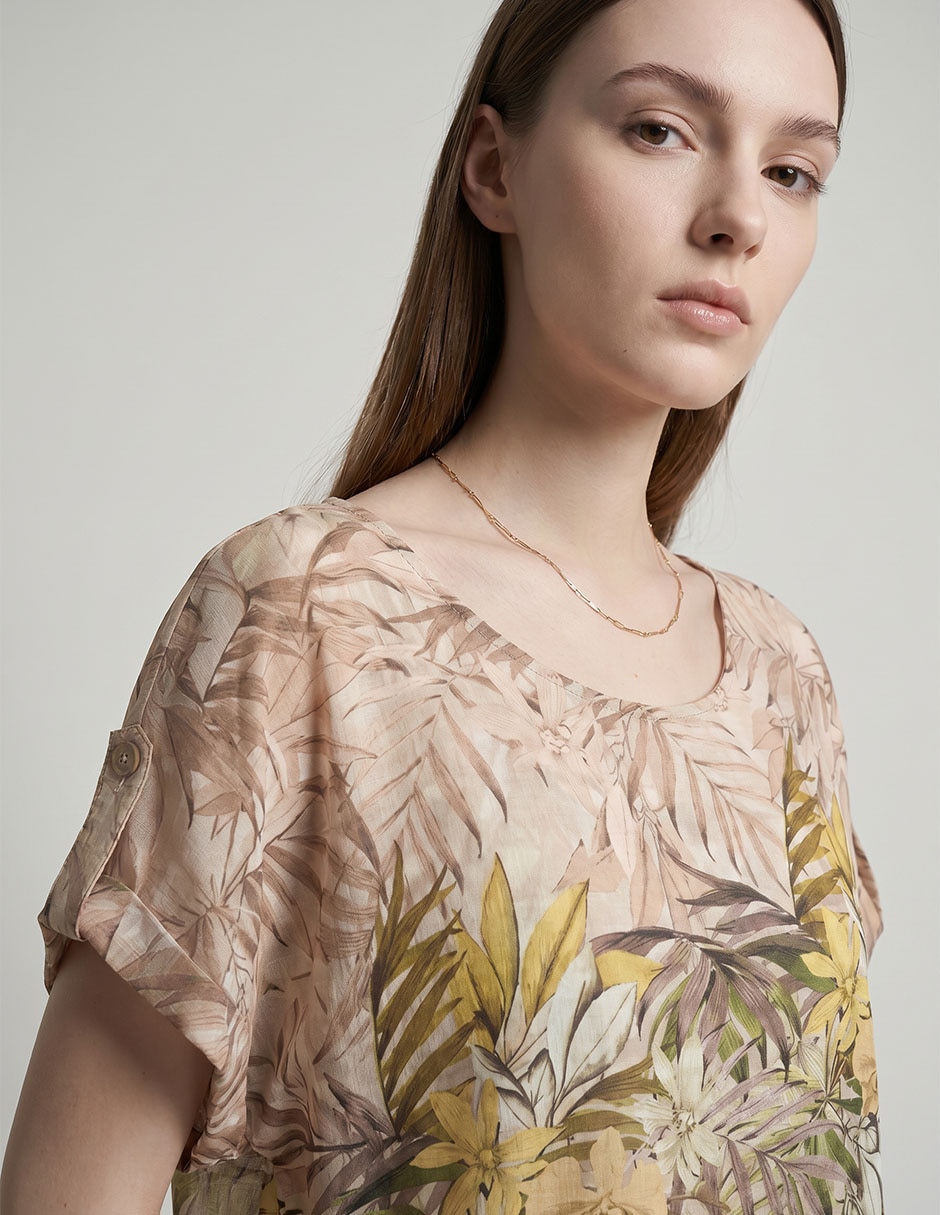 Playera manga corta Punt Roma cuello redondo para mujer