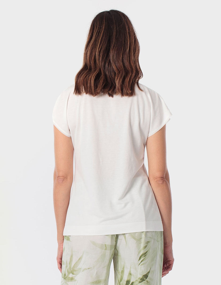 Playera manga corta cuello redondo para mujer 5